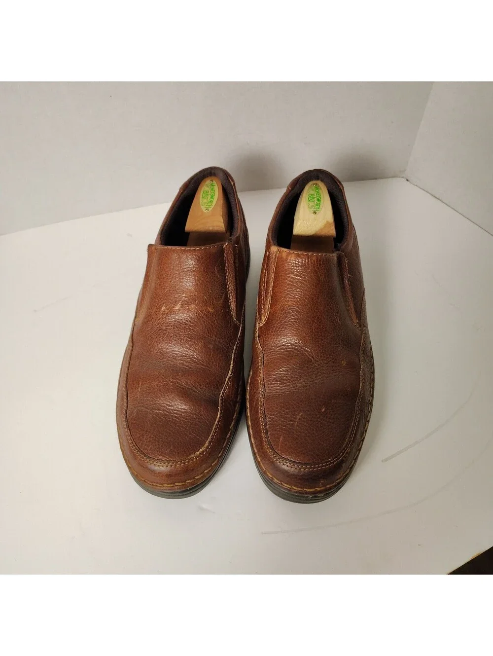 G H Bass Men's Brown Leather Slip-On Shoes Size 11